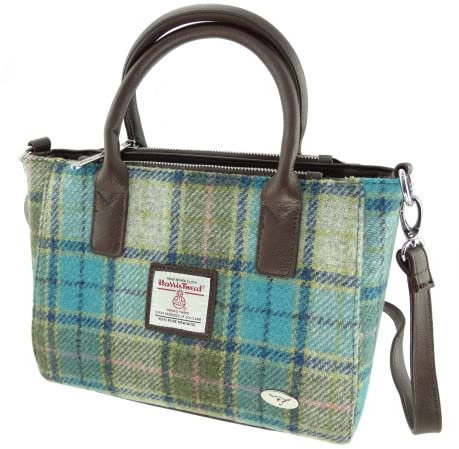 Glen Appin Damen Harris Tweed Kleine Tragetasche Brora, Türkis