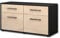 Lqliving Lowboard - Beistellschrank Alena, Korpus: anthrazit matt, Front: Holz-Design Zeder (92x49x35cm), mit Metall Griffen, Made in Germany