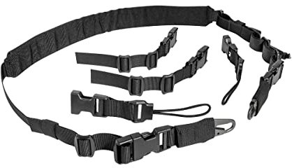 Tasmanian Tiger TT Multipurpose Sling MKII - gepolsterter Trage-Riemen mit Steck-Schließe und variablen Enden für Kamera, Taktische Ausrüstung oder als Waffen-Gurt, Schwarz