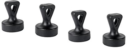 silwy® Magnet-Pins FLEX - 4 starke, kegelförmige Neodym Magnetpins (N52) mit 1,9 kg Haftkraft, magnetische Pins fürs Büro, zu Hause, im Camper und auf dem Boot in der Farbe schwarz