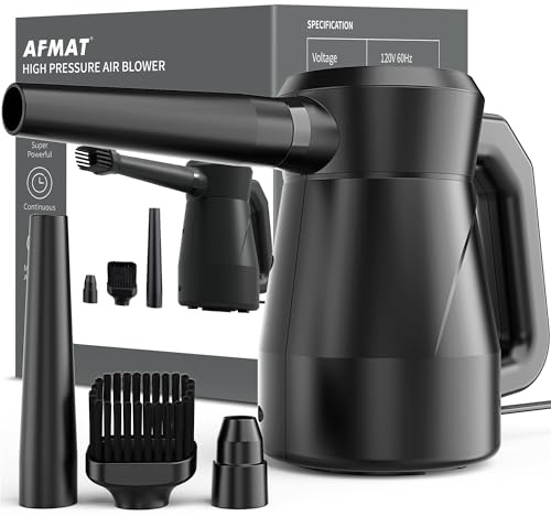 AFMAT Electric Air Duster Air Blower, Replacement for Compressed Air Cans, Multi-Use Cleaning Tools with 9.8ft Cord for Electronics, Keyboard, Fans, Hairs, Cars, BBQ, Super Powerful and Last for Years