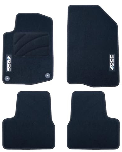OCC DESIGN - Custom Fußmatten, kompatibel mit Peugeot 208 (2012-2019), hochwertiger Teppich, Velours/Polypropylen, Original Verankerung, rutschfester Rücken, Fersenkappe, 4 Stück