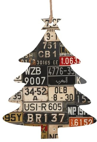 Altes Nummernschild Weihnachten Holzornamente Weihnachtsschmuck Weihnachtsschmuck Christbaumschmuck Outdoor Weihnachtsschmuck