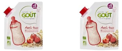 GOOD GOÛT - Muesli Fraise - Céréales Pour Bébé - Dès 6 Mois - Au Biberon Ou En Bol - Bio - Sans Sucres Ajoutés* - Étui Carton - 200g (Lot de 2)
