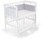 FabiMax Baby Beistellbett Flex mit innovativem Seitengitter für Boxspringbett, inkl. Matratze und Nestchen aus Netzstoff, Buche massiv weiß, Air/graue Würfel