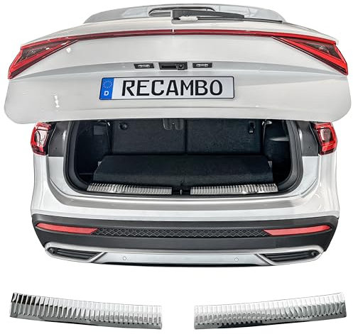 RECAMBO Ladekantenschutz Edelstahl Hochglanz poliert, Chrom Look - kompatibel für Seat Tarraco - KN2 - BJ ab 2018 - Styling und Schutz für die Stoßstange