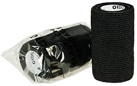 Vethaft Extra selbsthaftende Bandage 10cm Haftbandage für Huf-, Klauenpflege + Veterinärmedizin, Farbe:schwarz