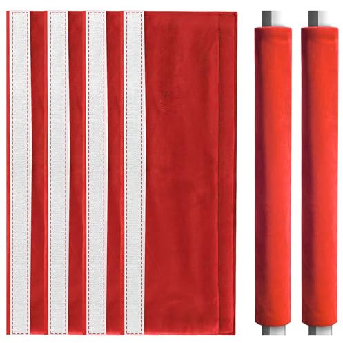 Refrigerator Door Handle Covers Set of 4, Fridge Door Handle Covers, Kitchen Appliance Decor Handles, Dust Covers for Fridge, Dishwasher Oven Keep Off Fingerprints,Food Stains (Red)