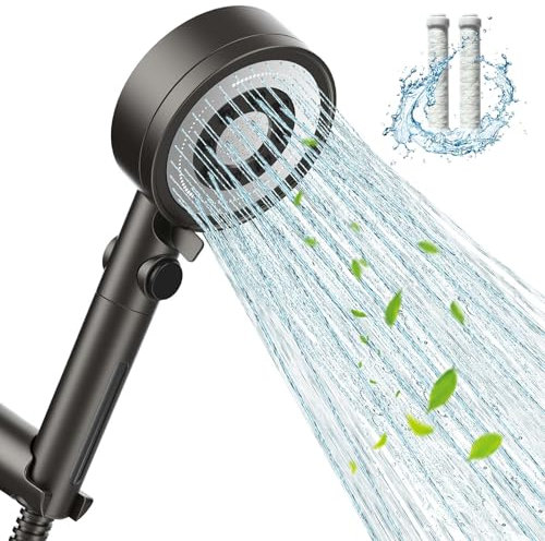 Wassersparender Duschkopf, Universal Duschkopf mit Filter, Duschkopf Wassersparende mit 5 einstellbaren Modi, Handbrause Duschkopf, Sparsamer Hochdruck-Brausekopf mit Verkalkungsschutz