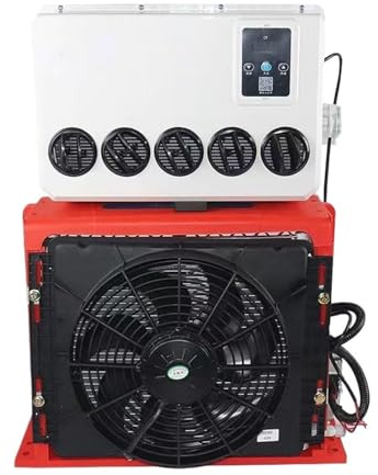Climatiseur sur le toit Climatiseur Électrique 12V/24V For Automobile, Climatisation Électrique À Consommation D'huile Nulle, Climatisation De Batterie De Véhicule(RED 12V)