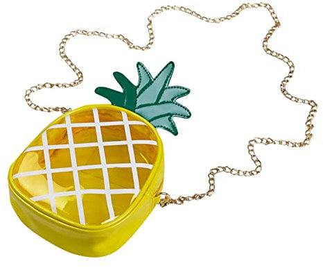 Umhängetaschen Damen Stoff Vintage Ananas Taschen Damen süße Ananas Handtaschen Mädchen Mode Handtaschen für Frauen Umhängetaschen Herren (Yellow, One Size)