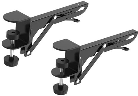 BaotyJie 2Pcs Desk Extender Clamp Keyboard Tray Clamp Mount, Punch Free, Folding Bracket, Extension Plate Support Rack for Home