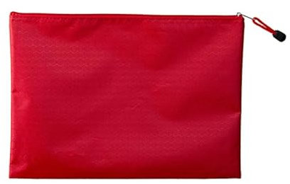 Nvzi B Dokumententaschen mit Reißverschluss, A6, wasserdicht, Fußball-Muster, Büro, Studenten, Akten, Kategorie, 22,9 x 11,4 cm, Rot, 3 Stück