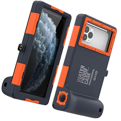 Housoutil Estuche de Buceo para Teléfono de 4 7 a 6 7 Pulgadas Volumen Izquierdo Ajuste Universal Excelente para Buceo Surf Esnórquel Yate Color Naranja