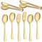 PAMENET Juego de cubiertos de acero inoxidable para servir, cucharas grandes para cocina (dorado, 8 piezas)