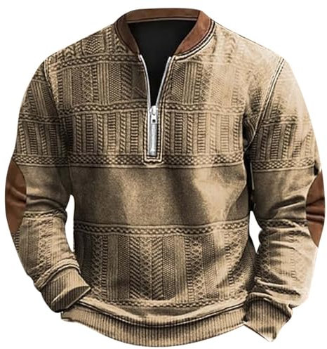 Winterpullover Herren,Vintage Sweatshirt Baumwolle Baumwollemischung Rundhalsausschnitt Sweatshirt Männer dünner Pulli Sweatshirt Komfortabel Sweatshirts Große Größen Dicke Langarmshirt