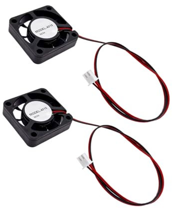 JZK 2PCS 40x40x10 mm DC 5V mini cooling fan 40mm with 2 pin connector, 5300 rpm, 0.06A, 4010 ball bearing small brushless DC fan 4cm for development board, graphics card, 3D printer fan
