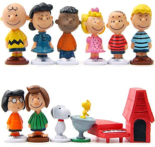 12PCS Snopy Torten Figuren, Snopy Cake Topper, Snopy Geburtstags Party Liefert Cupcake, Geburtstagsfeierzubehör Kuchen Charakter Für Sammlung Geburtstagsgeschenke Dekorationen Modell Spielzeug