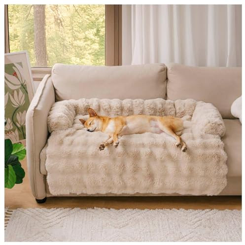 APMOE Hundebett Sofa, Sofaschutz Hund Waschbare Hundedecke Sofa Antifouling Hundedecke Sofaschutz Hundebett Couch Hunde rutschfestes für Bett/Sofa/Auto(Beige,M)