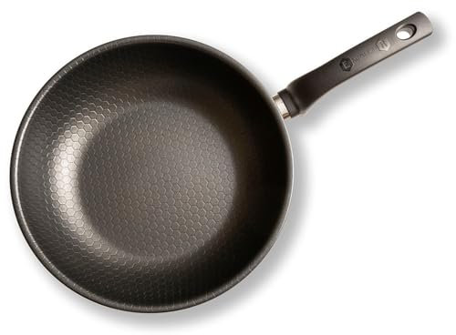 NUOVA HSSC Wok Excalibur Antiaderente Multistrato in Acciao Inox e Alluminio, per Tutti i Piani Cottura, con Interno a Nido D'Ape, Sicuro e Certificato, Diametro 32 cm