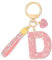 MWOOT Rose Voiture Porte clés Cadeau pour Femmes Filles Initial Lettre Porte-clés Mignon Bling Lettre Pendentif pour Sac à main Charms, Lettre D