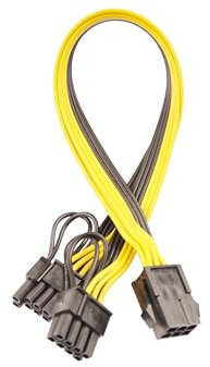 ELFJMZP 6 Pin to Dual 8 Pin (6+2) PCIe GPU Power Adapter Cable PCI Express Adapter Cable Server Supply Wiring, Mining Card Supply Line