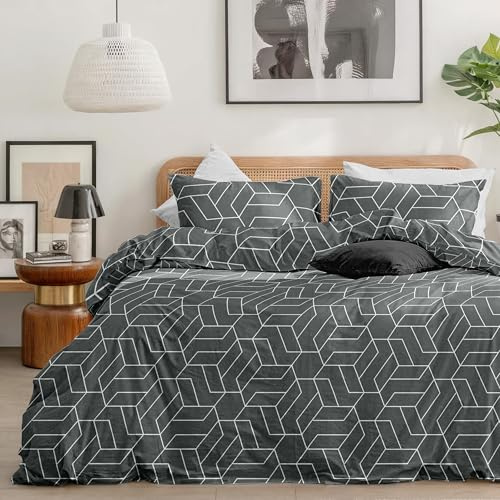 Dreamzie Bettwäsche Set 200x220 cm mit 2 Kissenbezügen 80x80 cm – Geometrisch-Muster – Bettwäsche für Erwachsene aus 100% Mikrofaser – Oeko-Tex Zertifiziert – Ohne Schadstoffe