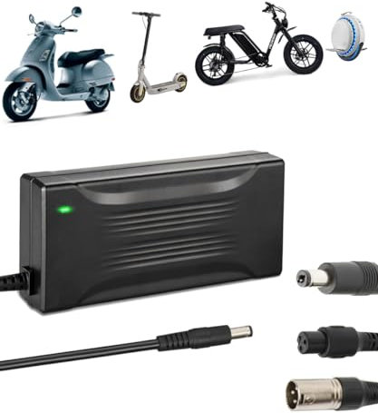 UL Listed 54.6V 4A Fast Charger for 13S 48V Lithium Li-ion Battery Pack, Power Supply Adapter with 4 Plugs, 3 Pin XLR Connector for Electric Wheelchair, Pride Mobility Scooter, Jazz Power Chair