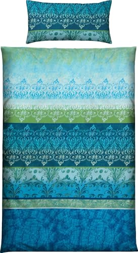 Erwin Müller Bettwäsche Mako-Single-Jersey blau Größe 1x 155x220 cm + 1x 40x80 cm