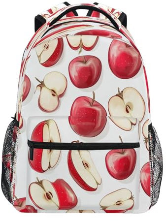 Cgiub Zaino da viaggio con mele rosse per uomini e donne, grande, resistente all'acqua, zaino per laptop universitario, borsa per libri, zaino casual per lavoro e affari