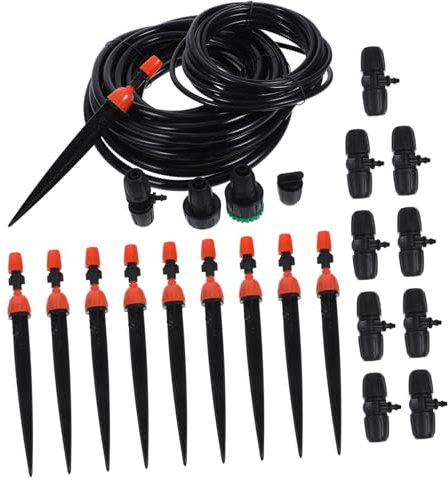 Abaodam Irrigatore Goccia Automatico Per Giardino Impianto Di Irrigazione Per Piante Esterne Timer Di Irrigazione e Ugelli Nebulizzatori Regolabili Adatto Per Prato Serra Balcone e Aiuola