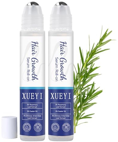 Rosmarin Haarwachstumsserum Roll On, 25ml*2 Roll-On Haarserum, Rosmarin Advanced Hair Growth Serum für Frauen & Männer,Blockierendes Kopfhautserum fördert den Sauerstofffluss,Reduziert Haarausfall