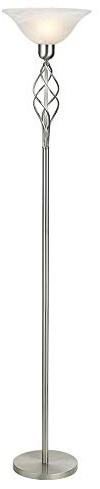 Classic Knot Twist Floor Light Uplighter Satin Chrome