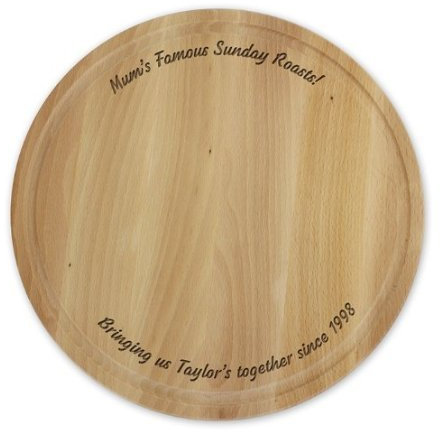 Personalised Plain Large Round Chopping Board, Gift