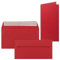 50x Faltkarten Set mit Brief-Umschlägen Rosen-Rot (Rot) - DIN Lang - 21 x 10,5 cm - Premium Qualität - FarbenFroh® von Gustav NEUSER®