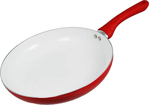 Buckingham Ceramic Coated Induction Frying Pan 28cm-RED with Soft Touch Handle, 47 x 28 x 5.5 cm
