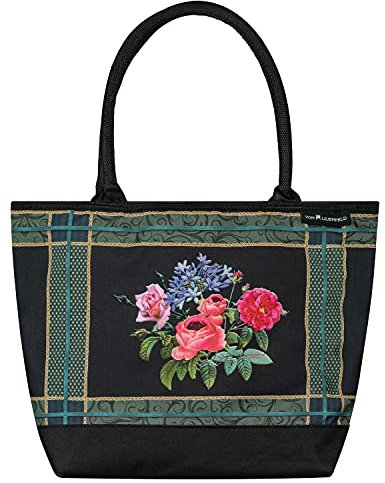 VON LILIENFELD Handtasche Damen Kunst Motiv Bonny Bouquet Shopper Maße cm L42 x H30 x T15 Strandtasche Henkeltasche Büro
