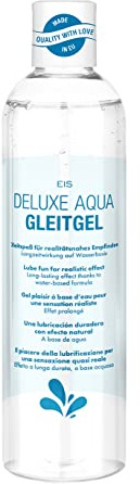 EIS Deluxe Aqua Lubricant | Lubricante para el coito y el sexo anal | Gel a base de agua para mujeres y hombres | Ideal para juguetes sexuales y preservativos | Estimulante | Transparente 300 ml
