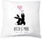 4youDesign Kissen Verliebte Hasen personalisiert mit Namen Ostergeschenk Valentinstag Partner Verliebte Ostern Osterhasen