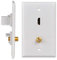 Conwork HDMI & Coax Wall Plate - HDMI Coax Keystone Jack Wall Plate with 1 HDMI Port + 1 TV Coax Cable/F-Type Inserts Connector (1-Pack)