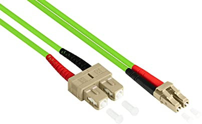 Good Connections OM5 LWL Kabel - DUPLEX - Stecker LC an SC - Multimode 50/125 - 1/10/40/100-Gigabit Ethernet - Lichtwellen-Leiter, Glasfaser-Kabel, Patchkabel - 1 m