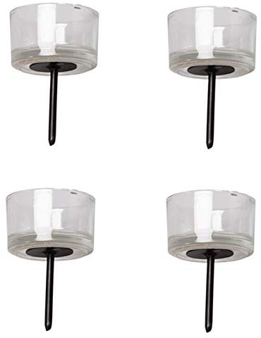 Decpero Kerzenhalter aus Glas mit Dorn/Ø 5 cm/4 Stück