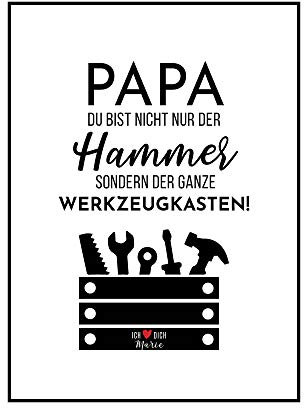 PAPA du bist nicht nur der Hammer sondern der ganze Werkzeugkasten, Personalisiertes Poster, Geschenk Vater Vatertag Geburtstag Weihnachten, Danke sagen