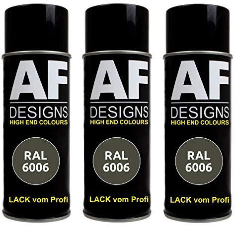 Alex Flittner Designs 3x RAL Lackspray Autolack Buntlack Spraydose RAL6006 GRAUOLIV seidenmatt