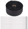 1 pièces ruban d'isolation de tuyau d'échappement avec 10 bandes métalliques, 16FT haute isolation thermique tuyau d'échappement bande d'enveloppe tissu noir pour voiture moto, Modification/rénovation