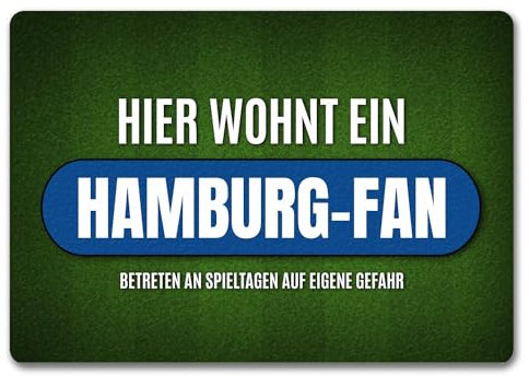 trendaffe Hier wohnt ein Hamburg-Fan Fußmatte ohne Rand mit Rasen Motiv