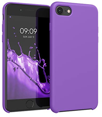 kwmobile Cover per Apple iPhone SE (2020/2022) / 8/7 Custodia - Back Case per Smartphone in Silicone TPU - Protezione Gommata - viola ametista
