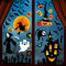 Svanco Halloween Aufkleber - Abnehmbare Fenster- und Wandaufkleber, Doppelseitig Elektrostatische Sticker, Sensenmann Hexe Zubehör für Party DIY Deko