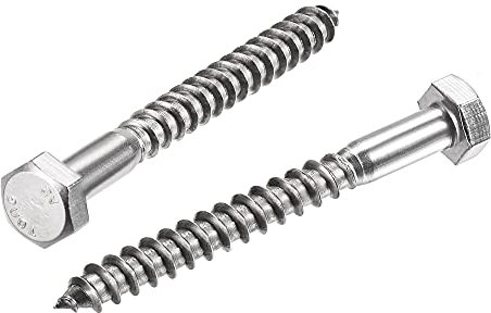 Sourcingmap, viti esagonali M8 x 80 mm, in acciaio inox 304, viti autofilettanti per viti di legno, 10 pezzi