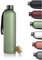 LARS NYSØM Water Bottle 34oz | Drinking Bottle 1 Liter | Ultralight Tritan Sports Flask leak-proof | Ideal for sports, office, yoga | 2 lids included (Sage Green, 1000ml)